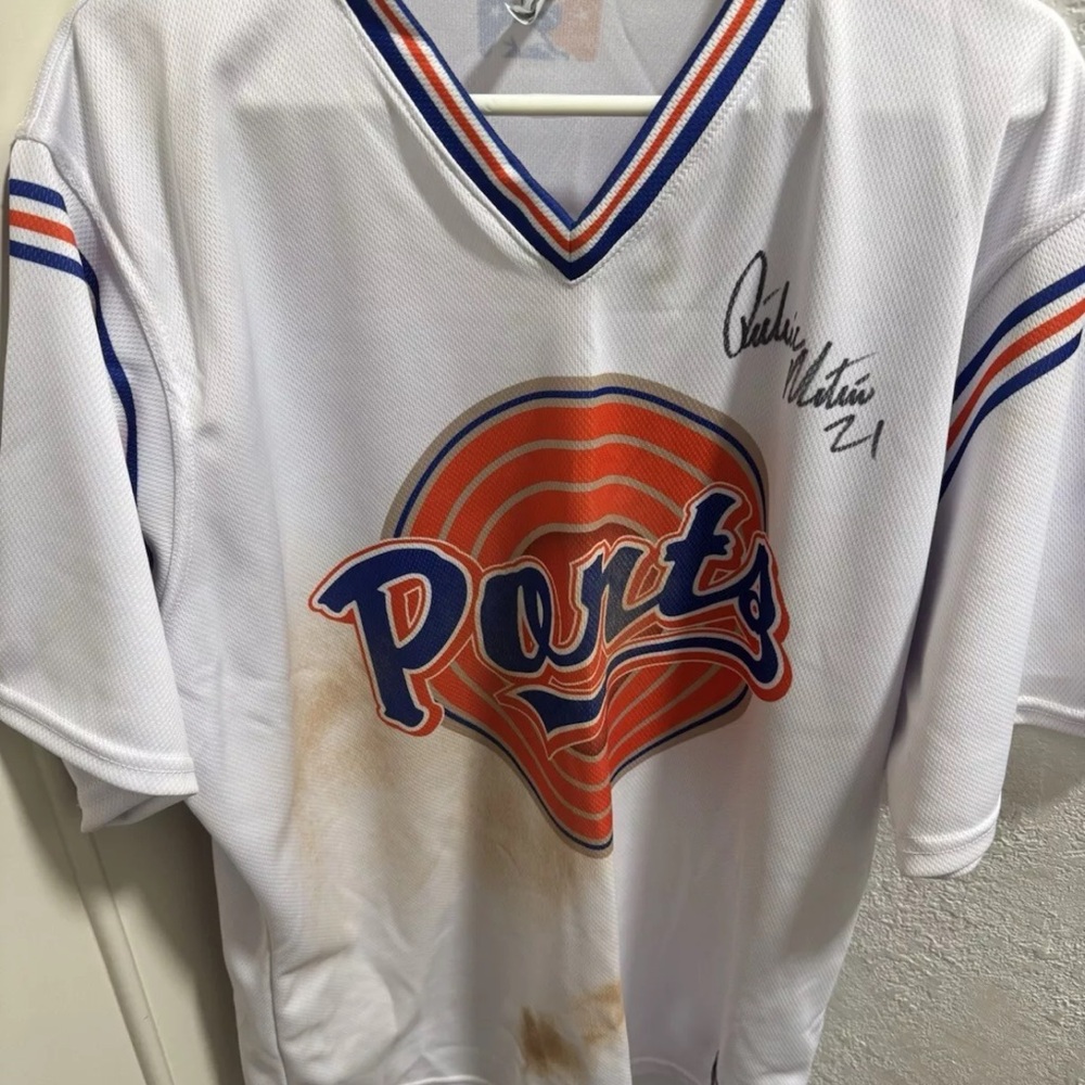 Stockton Ports Space Jam Jersey Autographed by Richie Martin size 46